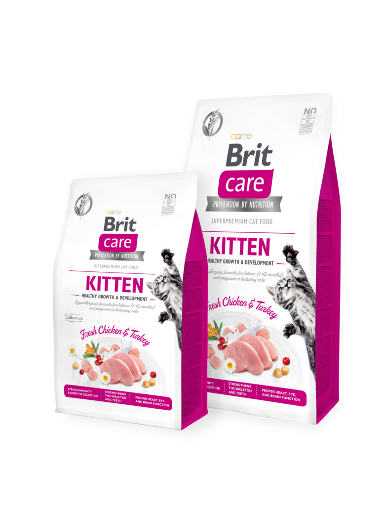 Sausā barība kaķēniem BRIT CARE Grain-Free KITTEN HEALTHY GROWTH AND DEVELOPMENT 400g